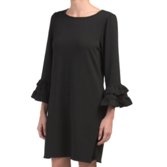 Max Studio Dresses & Skirts - Max Studio Bell Sleeve Ruffle Scoop Shift Dress